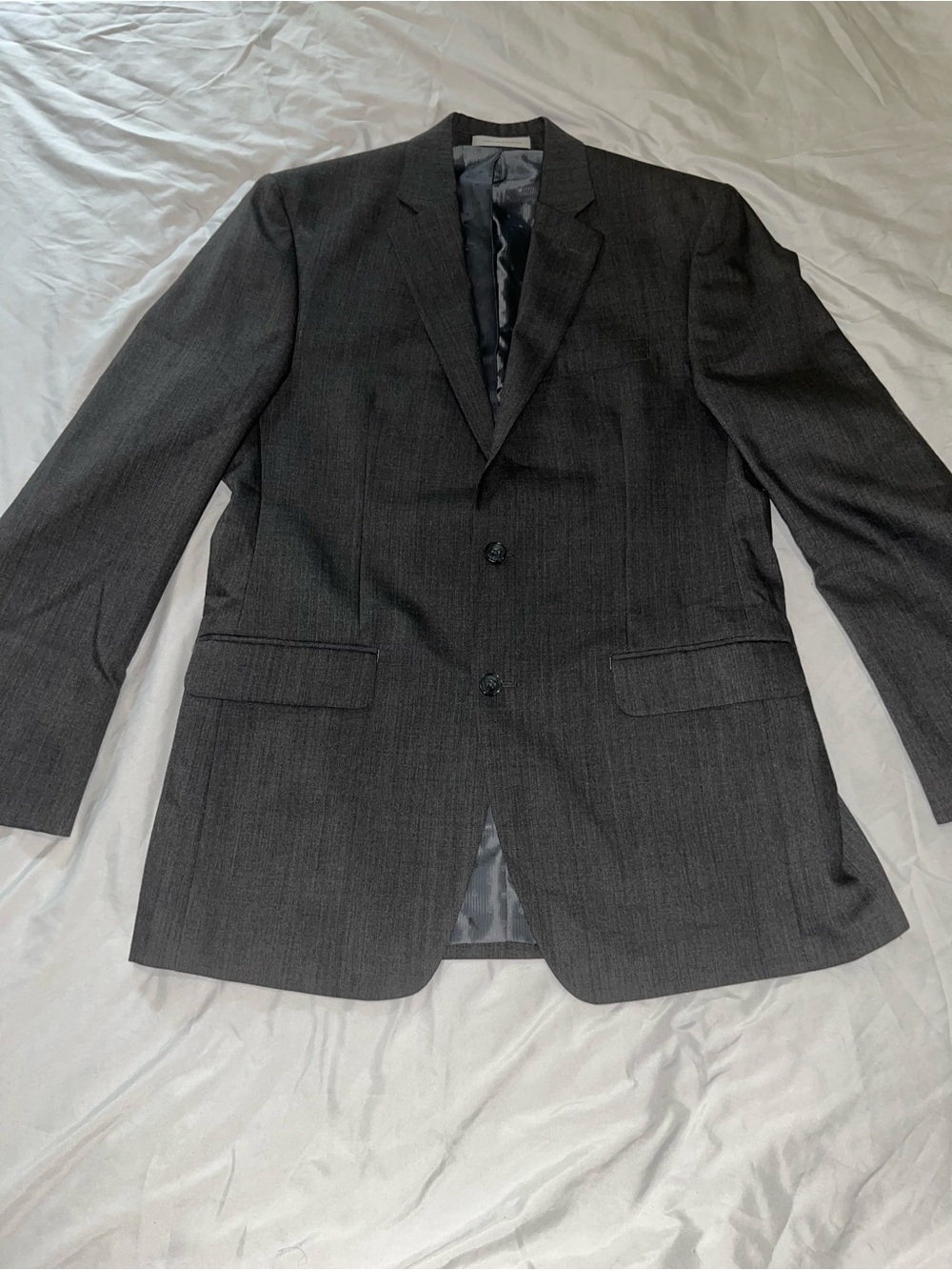 Men's Perry Ellis Charcoal Gray Two-Button Suit Jacket with Matching Dress Pants